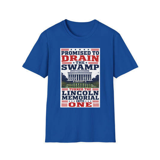 Drain the Swamp T-Shirt – Promised to Drain the Swamp Lincoln Memorial Graphic Tee