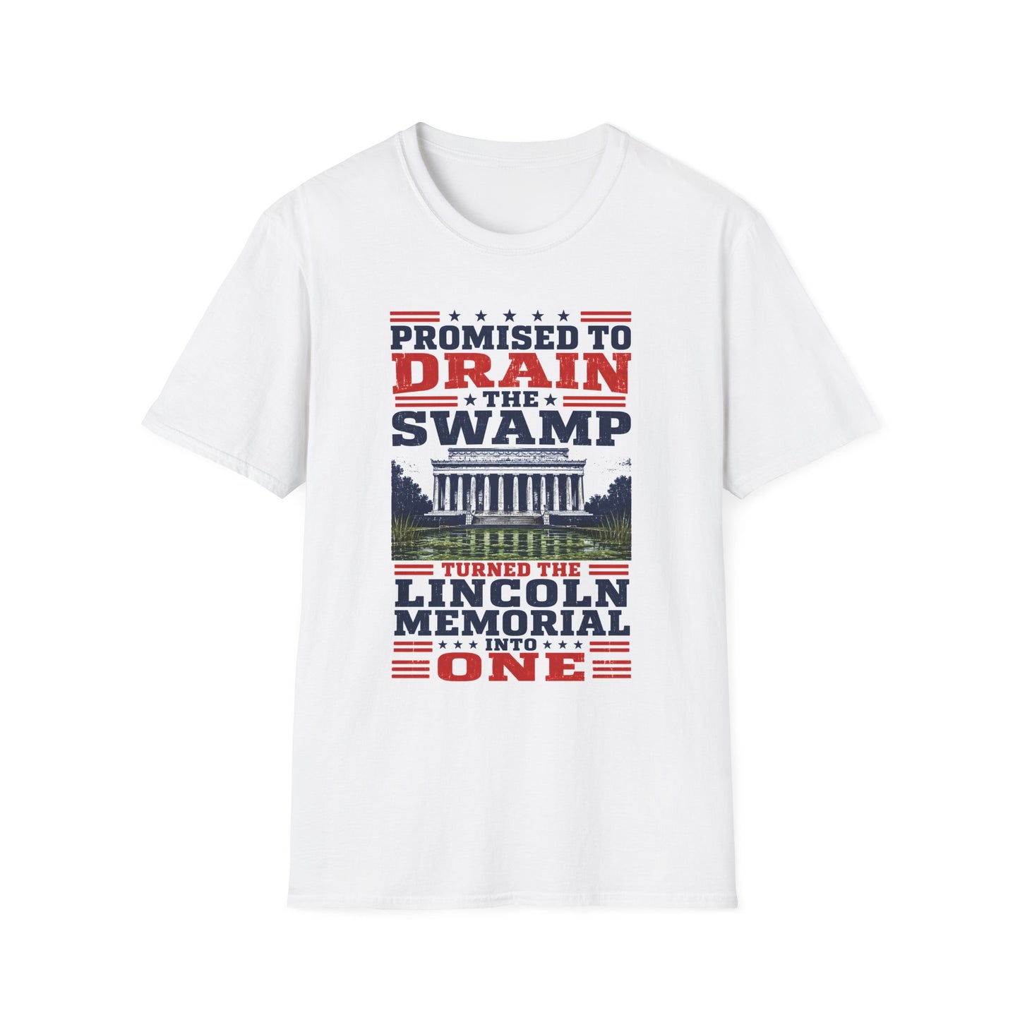 Drain the Swamp T-Shirt – Promised to Drain the Swamp Lincoln Memorial Graphic Tee