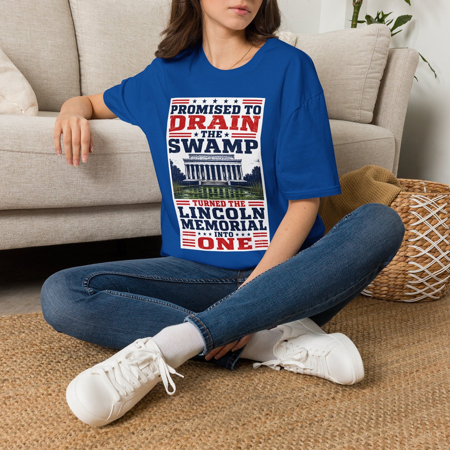 Drain the Swamp T-Shirt – Promised to Drain the Swamp Lincoln Memorial Graphic Tee